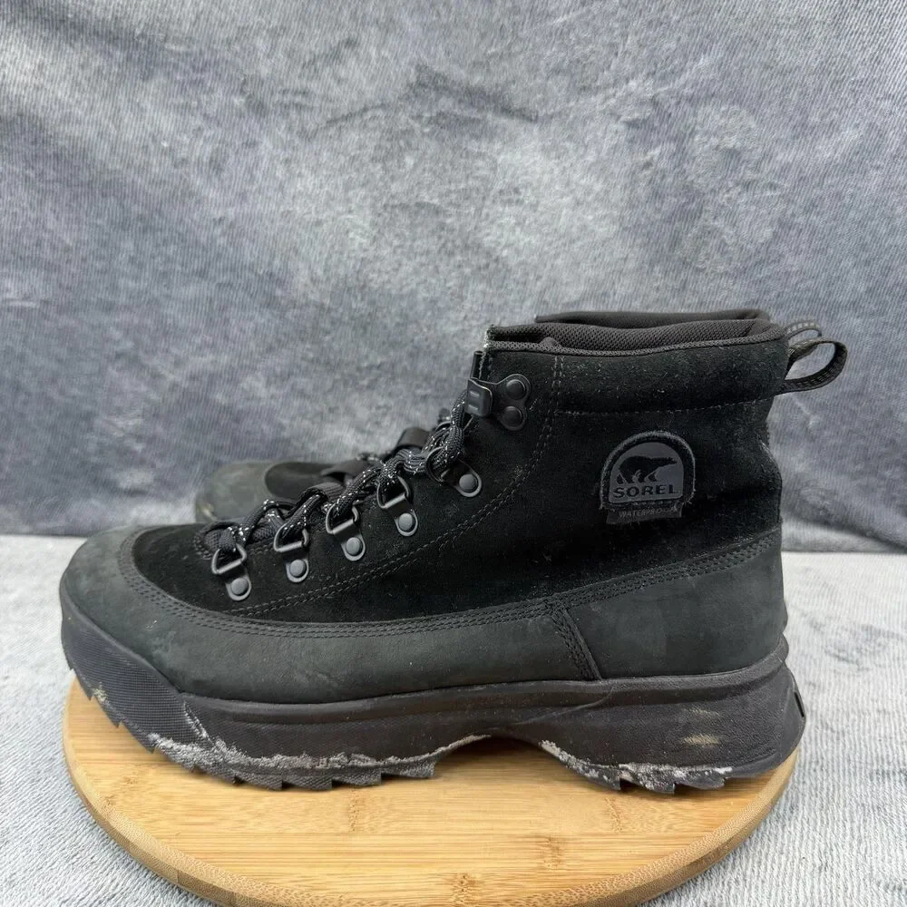 Sorel Boots Mens Size 11.5 Black Nubuck Waterproof Insulated Snow NM5171-010
